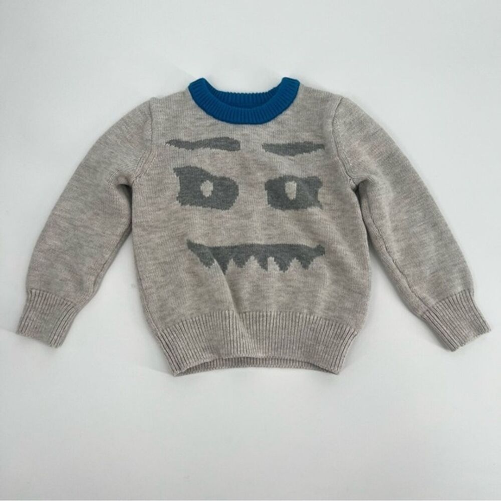 Baby Gap Sweater‎ 18-24M Gray Blue Spooky Crewneck Wool Halloween